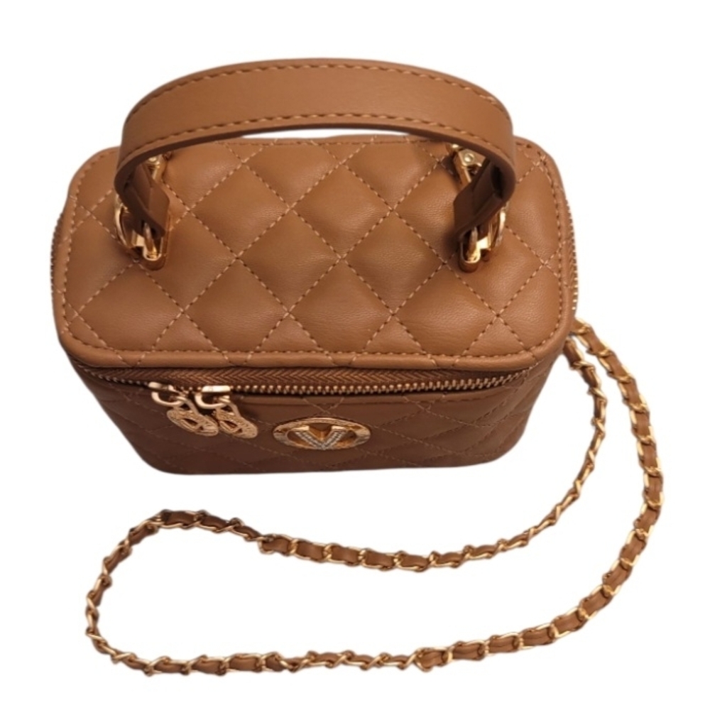 Valentino Orlandi Brown Quilted Crossbody Bag*free gift w/purchase* NWT - Picture 5 of 15